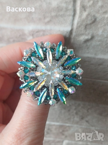 Ръчно изработена брошка Слънце