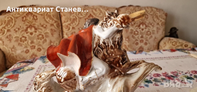 🔥 УНИКАЛНА ГОЛЯМА ПОРЦЕЛАНОВА СТАТУЕТКА – „ДАВИД САСУНСКИ“ 🔥, снимка 9 - Статуетки - 54174677