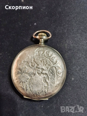 Швейцарски джобен часовник с посребрени капаци - REVUE - 17 РУБИНА, снимка 4 - Джобни - 47157361