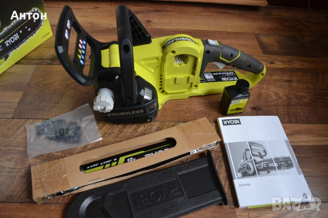 Акумулаторен безчетков верижен трион Ryobi 18V , снимка 3 - Други инструменти - 53841068