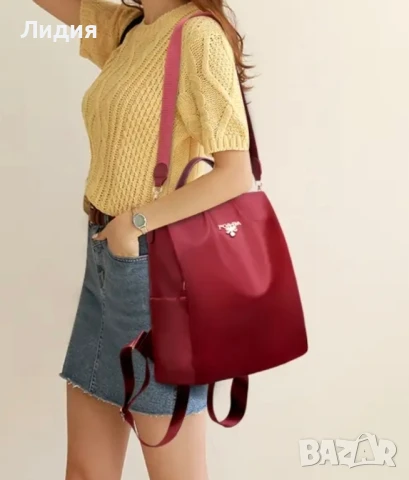 Нова свежа дамска текстилна раница за всекидневна употреба в червен цвят , снимка 6 - Чанти - 51203933
