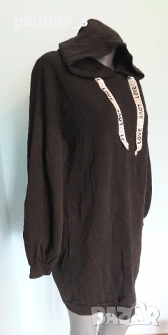 Два различни броя / 2XL / 5XL / Памучна рокля тип туника с качулка "Zara" , снимка 11 - Рокли - 37416558