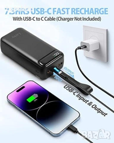 Нова Lachy Голяма външна батерия 26800mah USB C Бързо зареждаща се преносима батерия 20W ..., снимка 6 - Друга електроника - 53118580