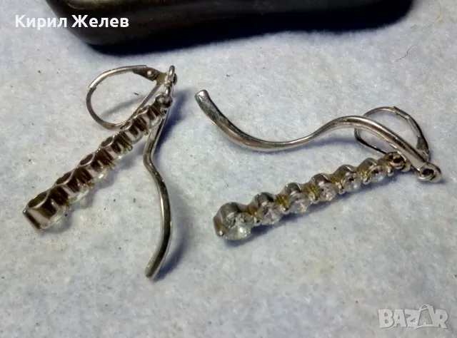 ШАРМАНТНИ СКЪПОЦЕННИ СРЕБЪРНИ ОБЕЦИ РОДИРАНО СРЕБРО 925 с БЛЕСТЯЩ ЮВЕЛИРНО ФАСЕТИРАН ФИАНИТ 49281, снимка 3 - Обеци - 50072773