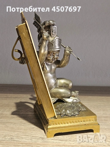 изящно бронзова Настолна рамка на  Купидон от 19 - ти век., снимка 8 - Антикварни и старинни предмети - 53793166