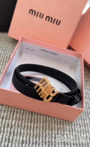колан от естествена кожа в кутия miu miu