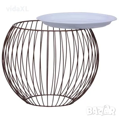 vidaXL Маса за кафе, златиста, Ø 51 см（SKU:287659）, снимка 2 - Маси - 49390546