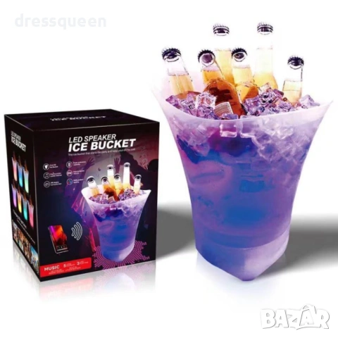 4863 Ледарка с 4 високоговорителя, RGB светлини и 7 фиксирани цвята – Пълно парти изживяване