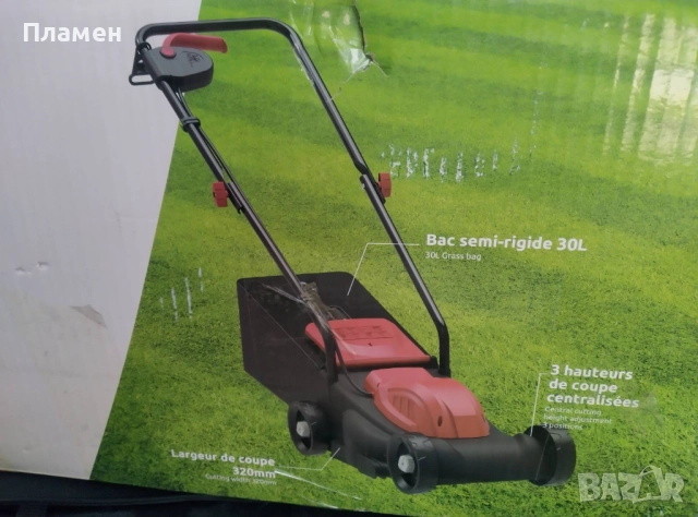 Електрическа косачка за трева E 300 1000 W, 300 mm 28 l. кош, снимка 11 - Градинска техника - 36154123