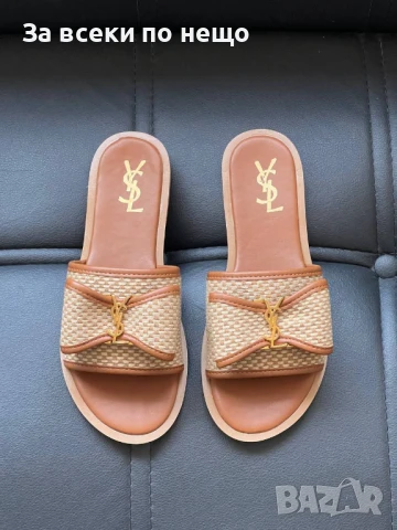 Yves Saint Laurent Дамски Бежови Чехли Код E473, снимка 4 - Чехли - 50595205