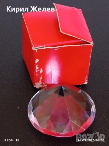 Преспасие от кристално стъкло с форма на диамант много красиво 51072, снимка 7 - Подаръци за кръщене - 51729344