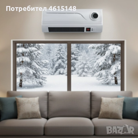 Отоплителна печка за стена Rosberg R51973A – 2000W, дистанционно управление и LED дисплей, снимка 4 - Отоплителни печки - 51985028