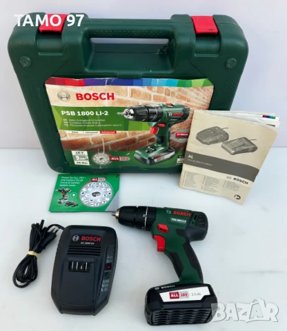 BOSCH PSB 1800 Li-2 - Ударен винтоверт 18V 2.5Ah като нов!