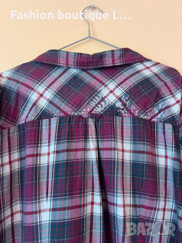 Дълга широка карирана дамска риза 🖤, снимка 5 - Ризи - 46055304