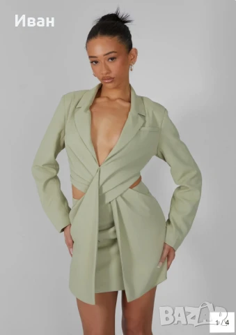 KAIIA Twisted blazer dress sage S-M