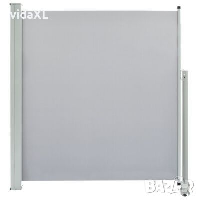 vidaXL Прибираща се дворна странична тента, 140х300 см, сива(SKU:45192