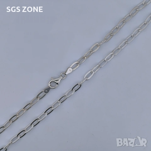 Стилна сребърна верижка от Италия с родиево покритие , снимка 9 - Колиета, медальони, синджири - 53124203