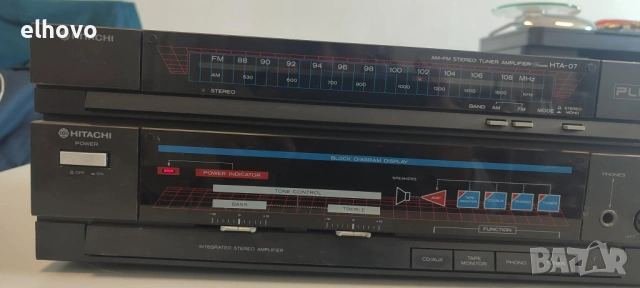 Стерео усилвател с тунер Hitachi HTA-07, снимка 2 - Ресийвъри, усилватели, смесителни пултове - 53257443