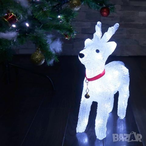 Бяло светещо еленче на батерии, снимка 8 - Декорация за дома - 46435390