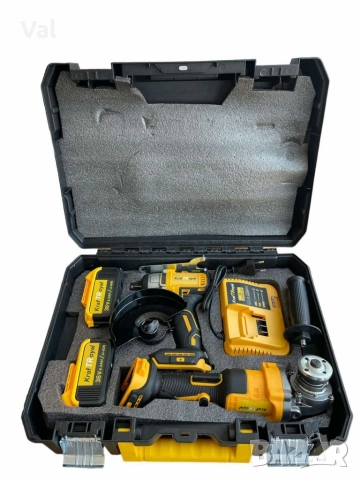 Комплект 2в1 акумулаторен гайковерт + ъглошлайф 36V 8А, снимка 2 - Винтоверти - 53671567