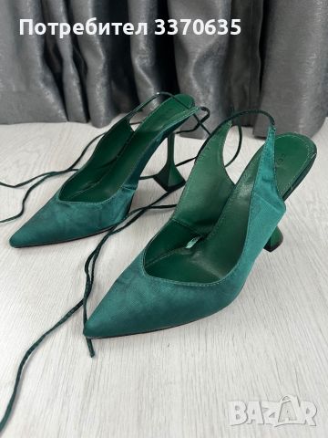 Дамски високи обувки с връзки в зелен цвят, 39 номер, снимка 6 - Дамски обувки на ток - 45567562