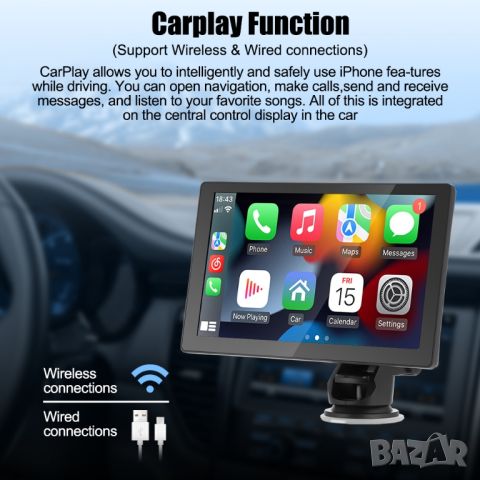 Auto Car Radio Bluetooth GPS навигация FM AUX Автомобилен мултимедиен плейър
, снимка 4 - Bluetooth слушалки - 46189896