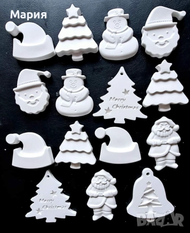 Коледни керамични фигурки за оцветяване, снимка 3 - Други - 52142940