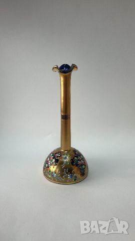 Кристална ваза Bohemia с позлата, снимка 1 - Вази - 46439398