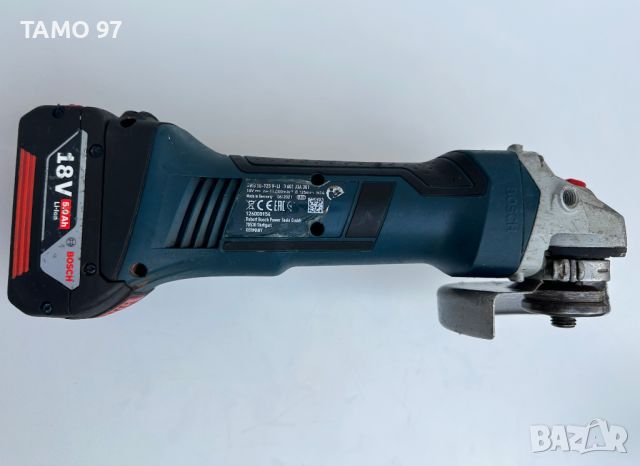 BOSCH GWS 18-125 V-Li - Акумулаторен ъглошлайф 18V, снимка 4 - Други инструменти - 45770365