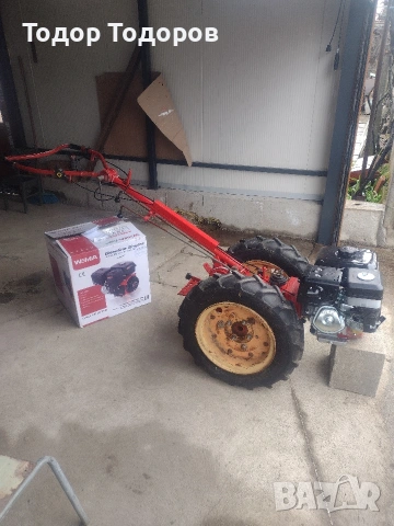 Мотоблок, мотофреза или мотокултиватор акме с фреза след основно сервизиране и нов двигател.