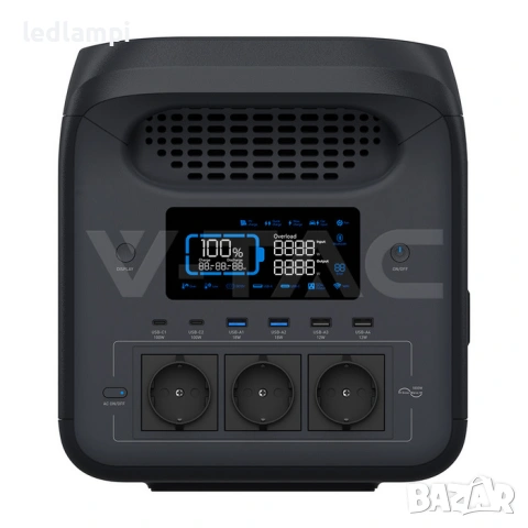 1800W Преносима Захранваща Станция с LiFePO4 Батерия и Wi-Fi, снимка 2 - Друга електроника - 54136496