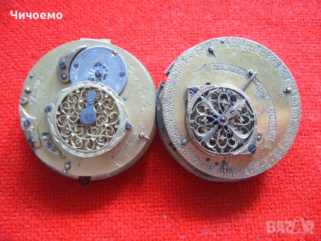 Стари Fusee механизми за джобни часовници с верига, снимка 1