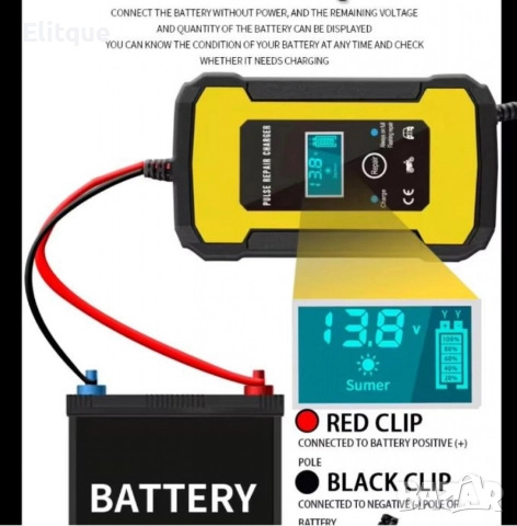 Интелигентно 2в1 зарядно - Токоизправител за акумулатор с температурен детектор и импулсни режими, снимка 7 - Друга електроника - 52839272