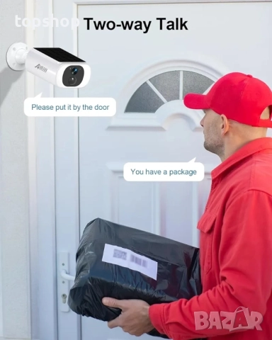 Чисто нови 2бр в пакет ANRAN C3 pro 3mp 2K Соларна охранителна камера, безжична за външна употреба.., снимка 3 - IP камери - 51637906