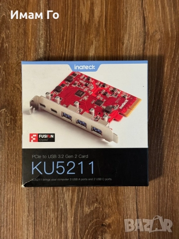 USB PCIe разширителна карта Inateck KU5211 (RedComet Series), снимка 5 - Други - 52567157