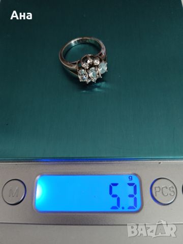 Красив сребърен пръстен Цвете маркиран с циркони, снимка 6 - Пръстени - 45860902