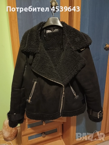 Зимно дамско яке кожух на ZARA размер S, снимка 8 - Якета - 52859251