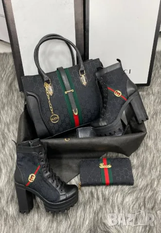 дамски боти на ток gucci burberry , снимка 1 - Дамски боти - 49119691