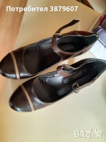 Обувки на висок ток, естествена кожа, ретро стил, снимка 1