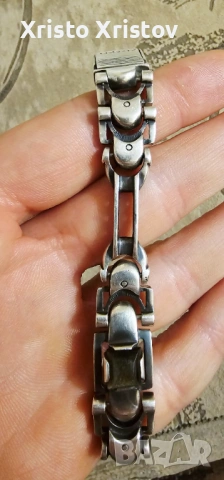 Мъжка сребърна гривна камъни, снимка 4 - Гривни - 53636791