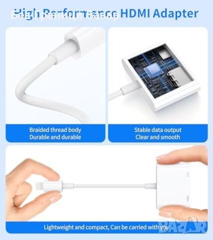 Нов Apple MFi Lightning към HDMI Адаптер за iPhone и iPad за HDTV/Проектор/Монитор, снимка 7 - Кабели и адаптери - 46501440