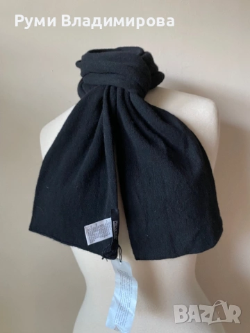Мъжки, черен шал с вълна мерино и кашмир, снимка 6 - Шалове - 52944594