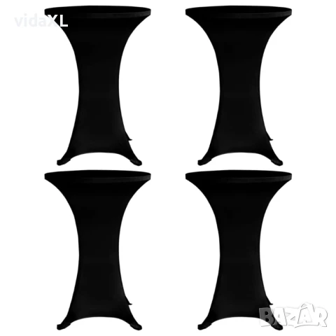 vidaXL Покривки за коктейлни маси, Ø80 см, черни, еластични, 4 бр(SKU:279073), снимка 1