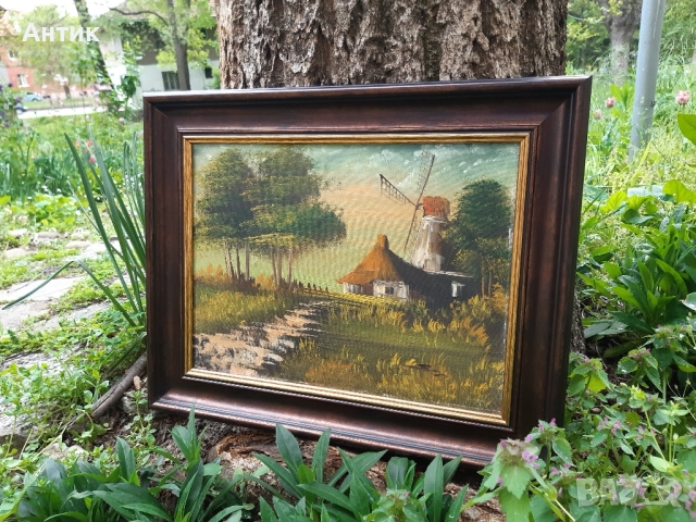 Красива Стара Картина Прованс Живопис Маслени Бои на Платно, снимка 6 - Картини - 51790004