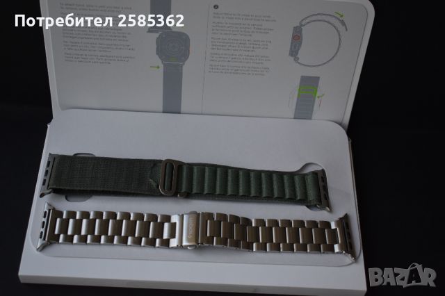 Apple Watch Ultra 49mm Titanium Green Alpine Loop L Гаранционен, снимка 10 - Смарт гривни - 45434688