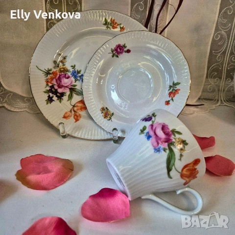 Винтидж порцеланов сервиз за чай или кафе Jlmenau, снимка 2 - Сервизи - 52888123