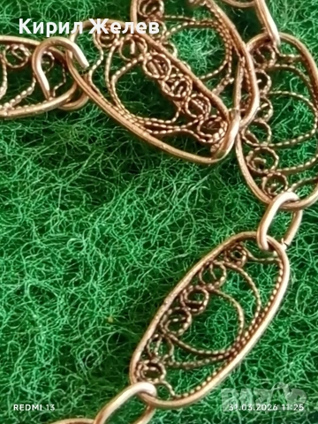 Сребърно колие Възрожденски стил филигранна изработка гранулация 26531, снимка 6 - Колиета, медальони, синджири - 54037313