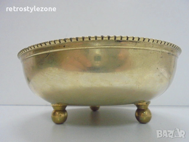 № 8464 Винтидж бронзова купичка на крачета, снимка 3 - Други ценни предмети - 53206596