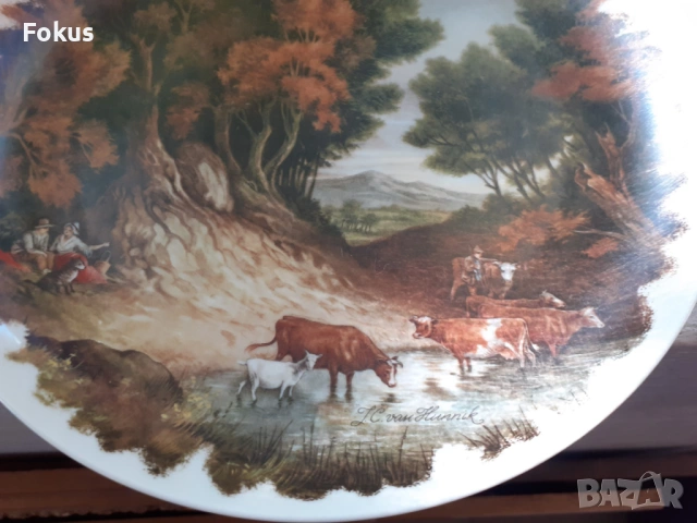 Стар порцелан Гърция колекционерска чиния IONIA, снимка 2 - Антикварни и старинни предмети - 53408980