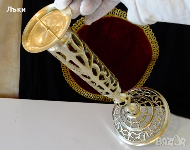 Бронзов свещник Torquato Tamagnini,44 см.,маркиран. , снимка 6 - Антикварни и старинни предмети - 51800328